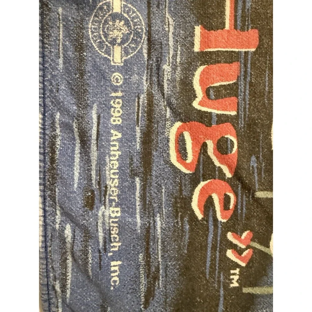 Vintage 1990s Budweiser Lizards Beach Towel 